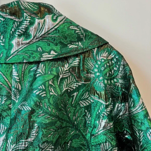 Dice Kayek Textured Brocade Green Coat